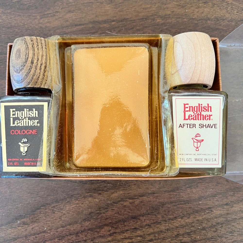 Vintage English Leather MEM Men's Grooming Set No 943 Cologne After Shave Soap